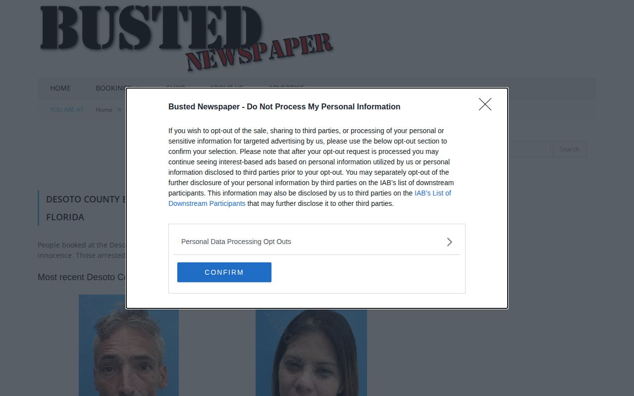 Unofficial Busted Newspaper DeSoto County mugshot news page
